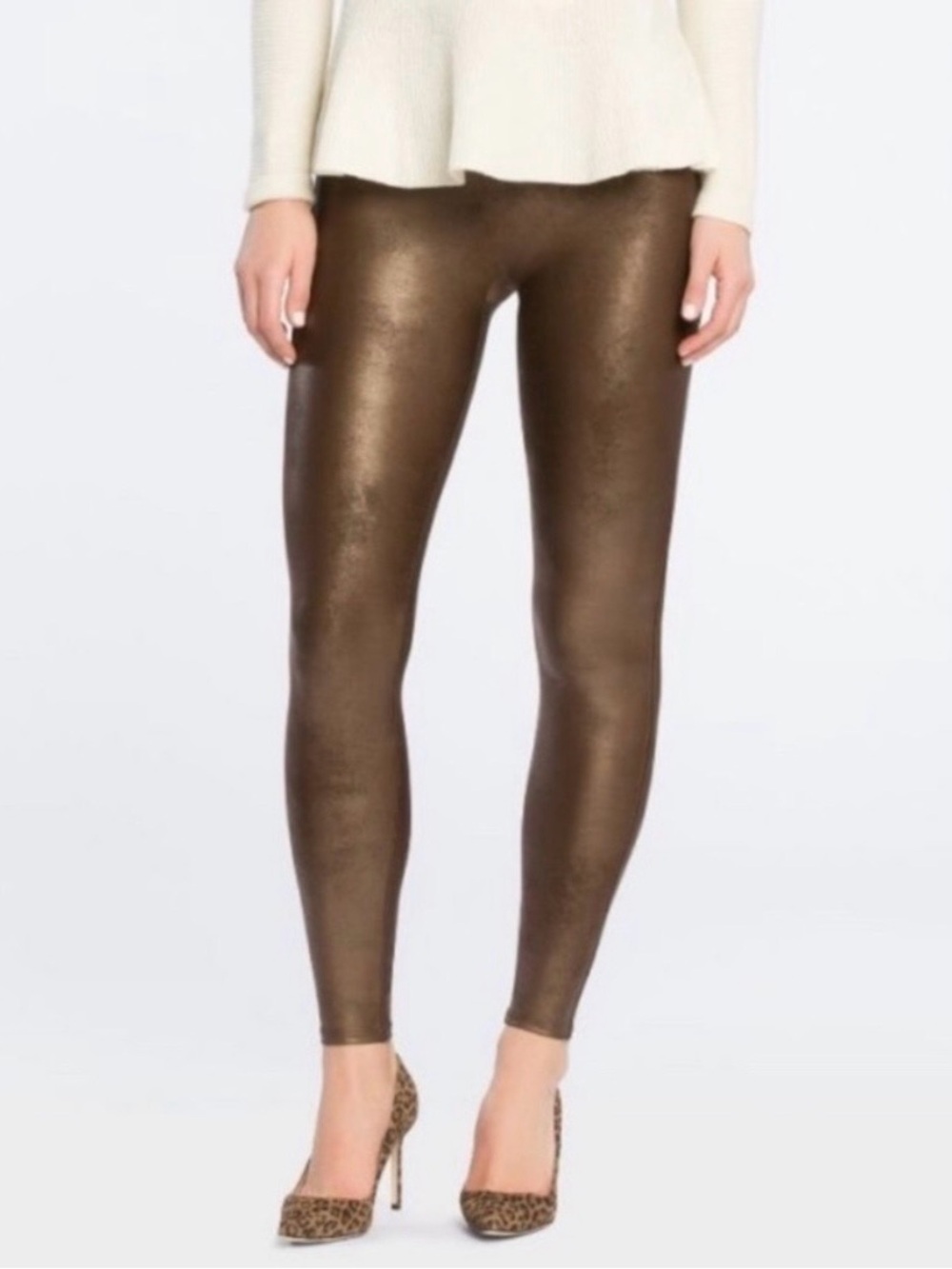 SPANX Bronze Metallic Leggings